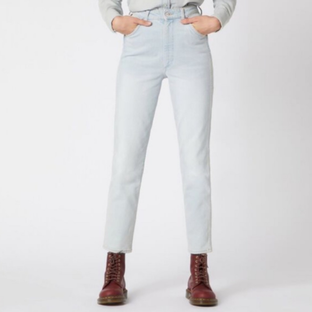 Wrangler Icons 11WWZ High Waist Crop Slim Jeans 28 Light Wash Blue Rhapsody